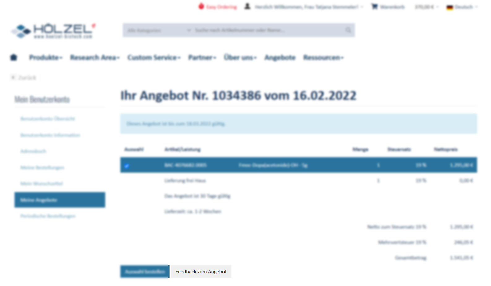Fig. 6: Geben Sie uns ein Feedback zum Angebot Fig. 6: Geben Sie uns ein Feedback zum Angebot